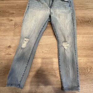 Torrid Distressed Women's Skinny Jeans - Light Blue